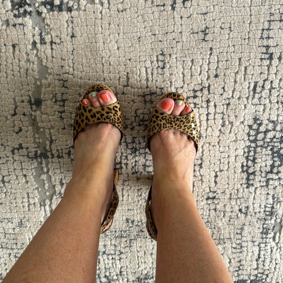 Brian Atwood leopard print patent leather and cork platform sandal. Size 35 US 5 - Picture 8 of 9